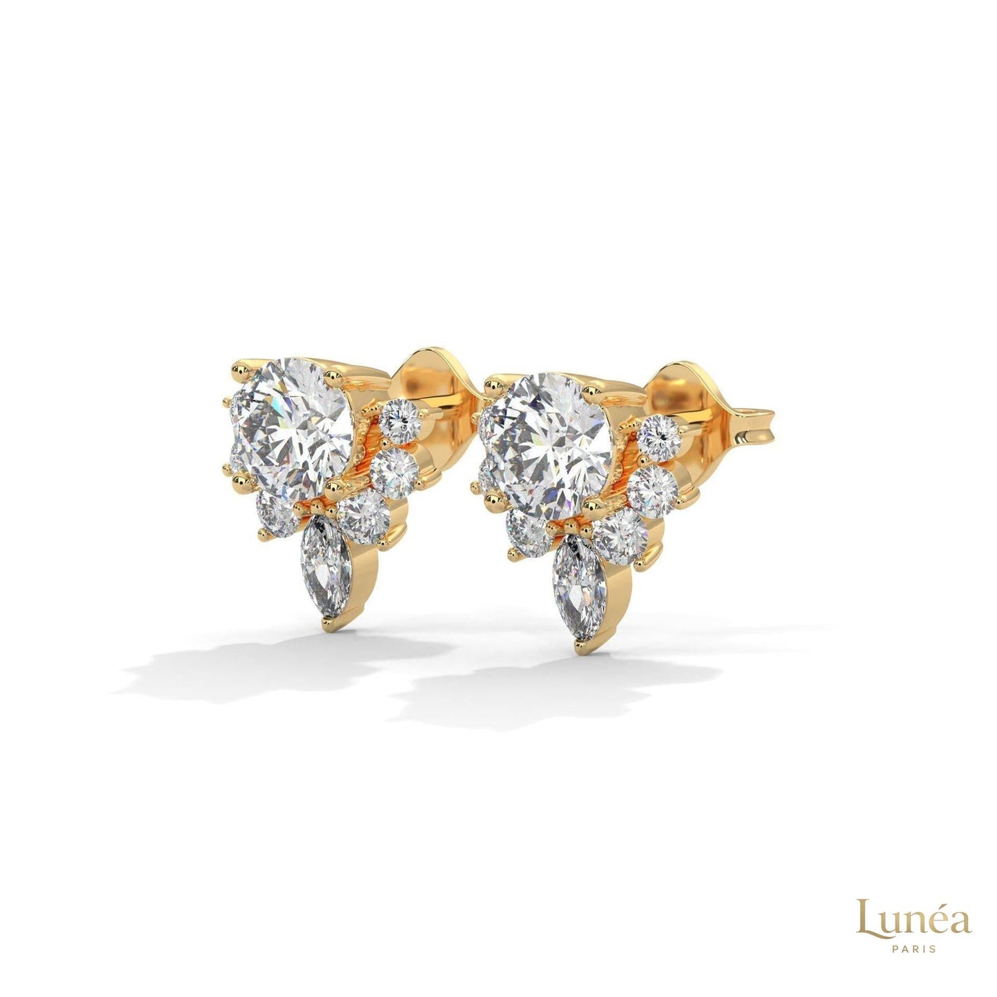 1 CT. Round & Marquise Diamond Studs