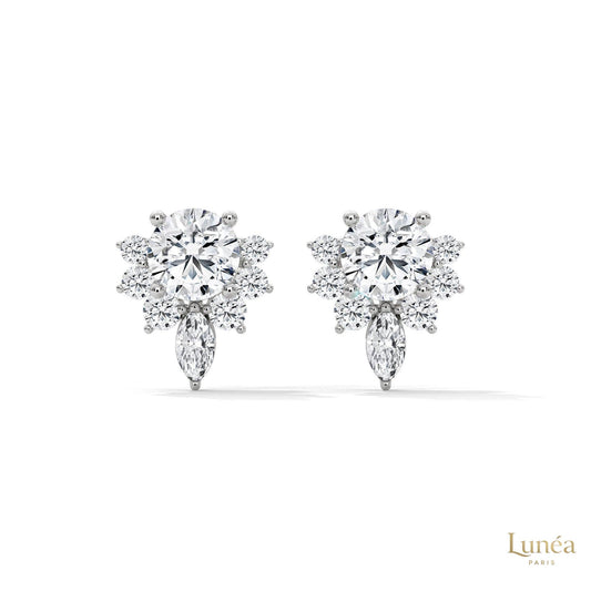 1 CT. Round & Marquise Diamond Studs