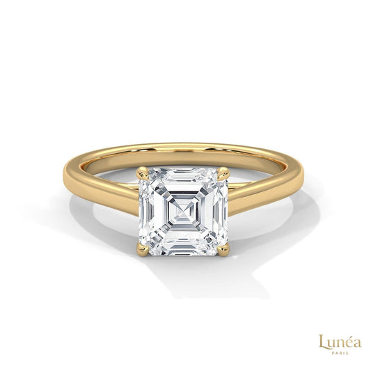 1 Ct. Asscher-Cut Solitaire lab Diamond Ring