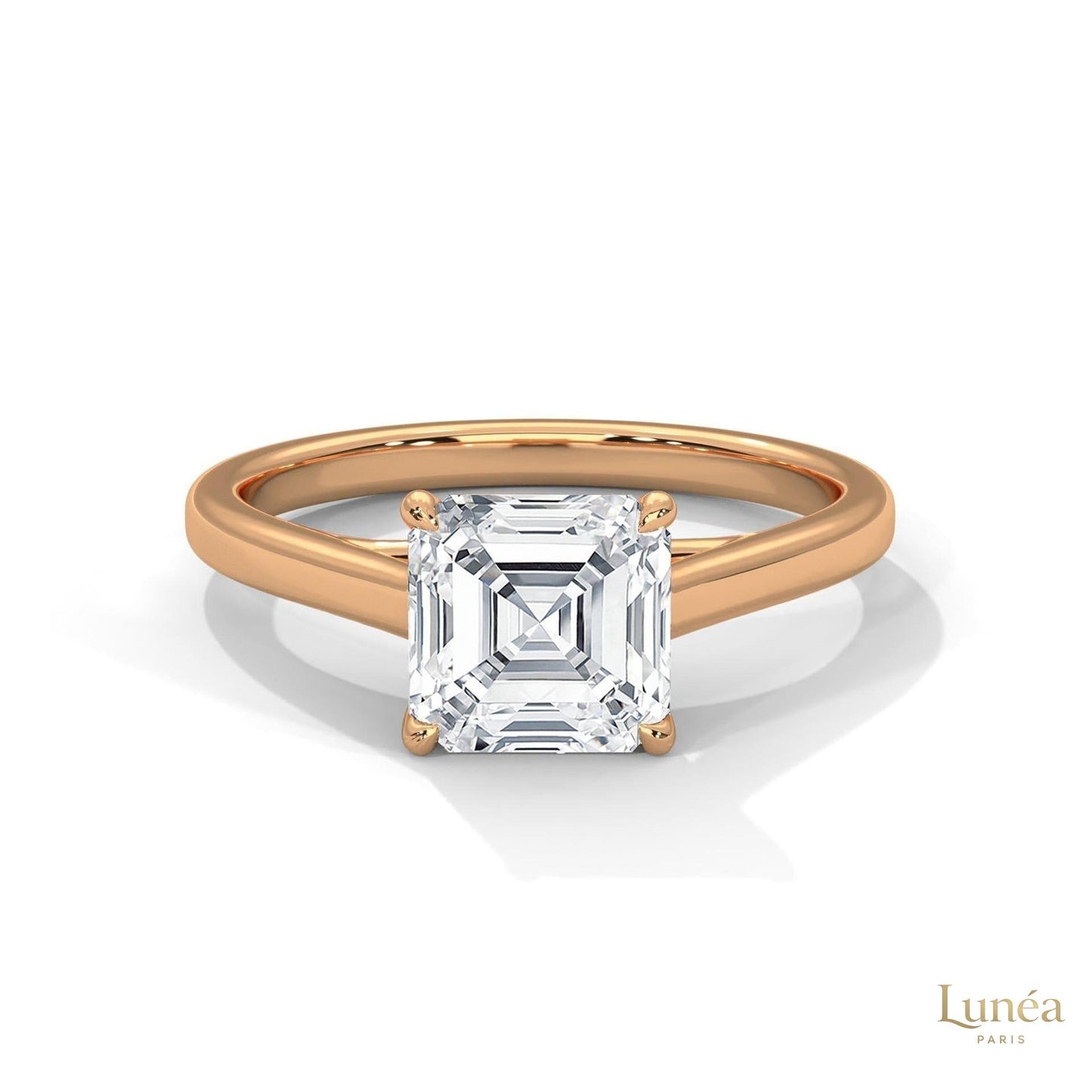 1 Ct. Asscher-Cut Solitaire lab Diamond Ring
