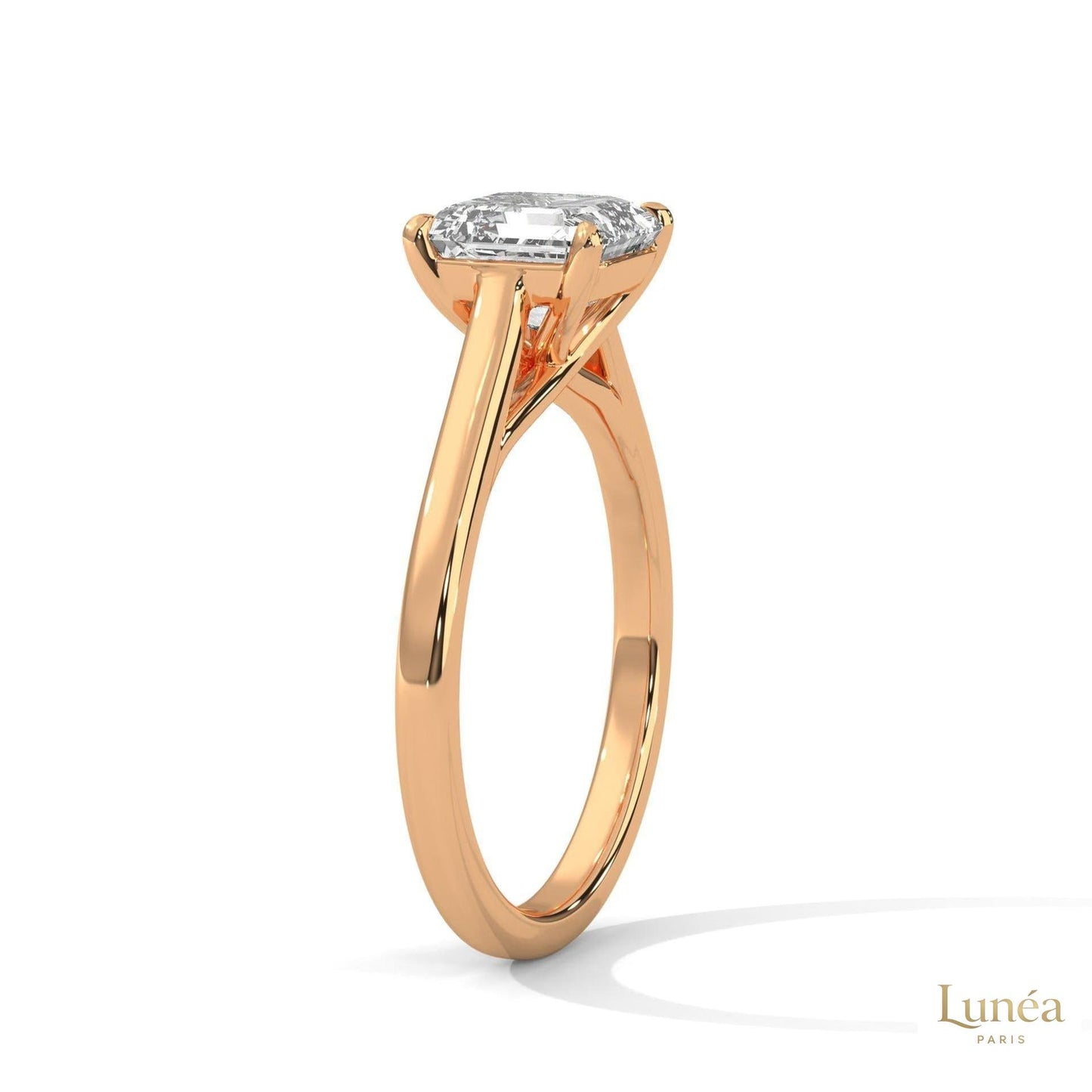 1 Ct. Asscher-Cut Solitaire lab Diamond Ring