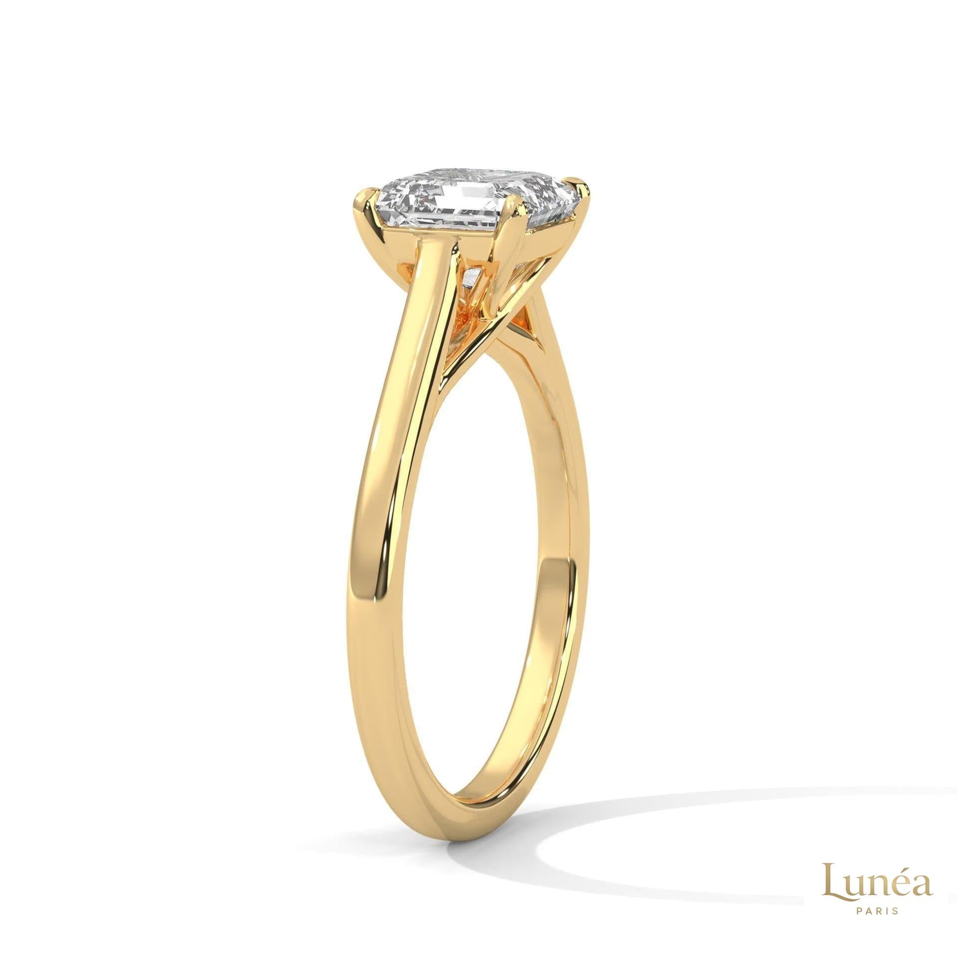 1 Ct. Asscher-Cut Solitaire lab Diamond Ring