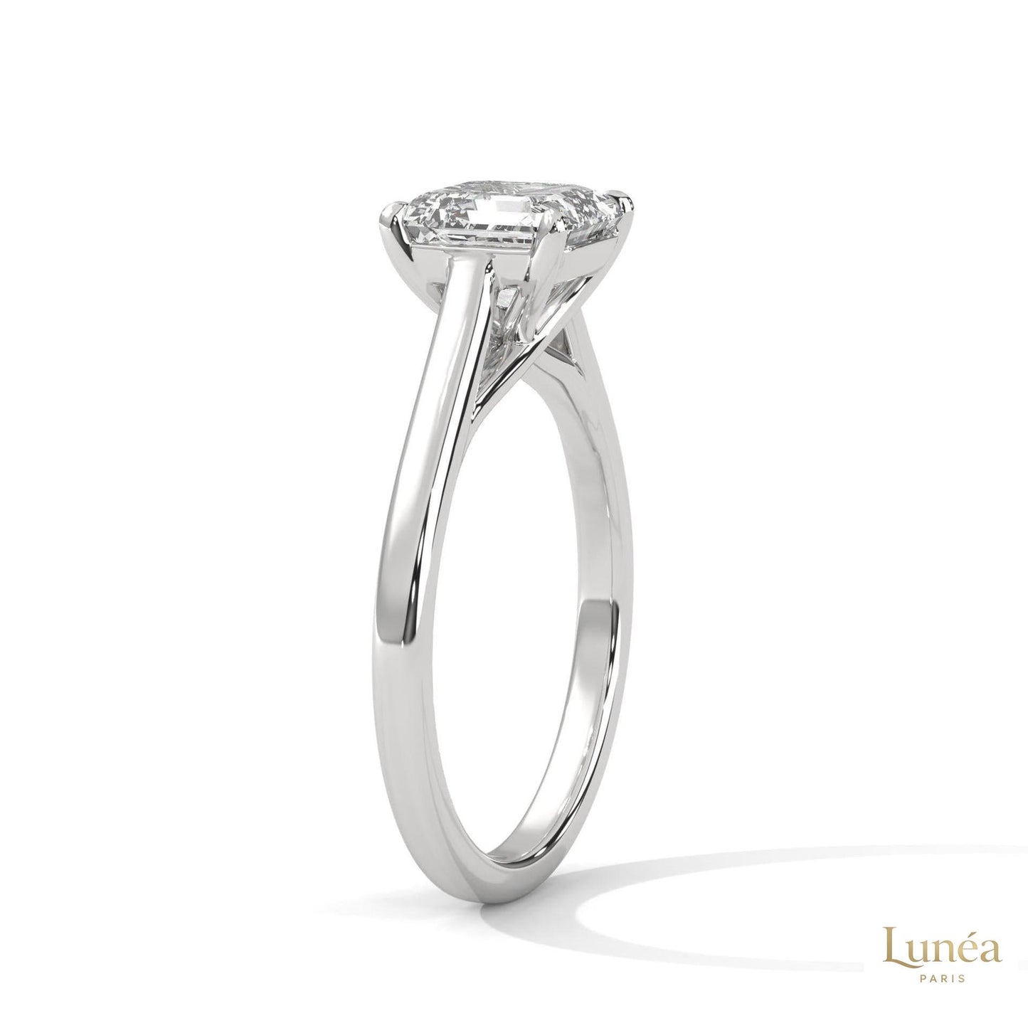 1 Ct. Asscher-Cut Solitaire lab Diamond Ring