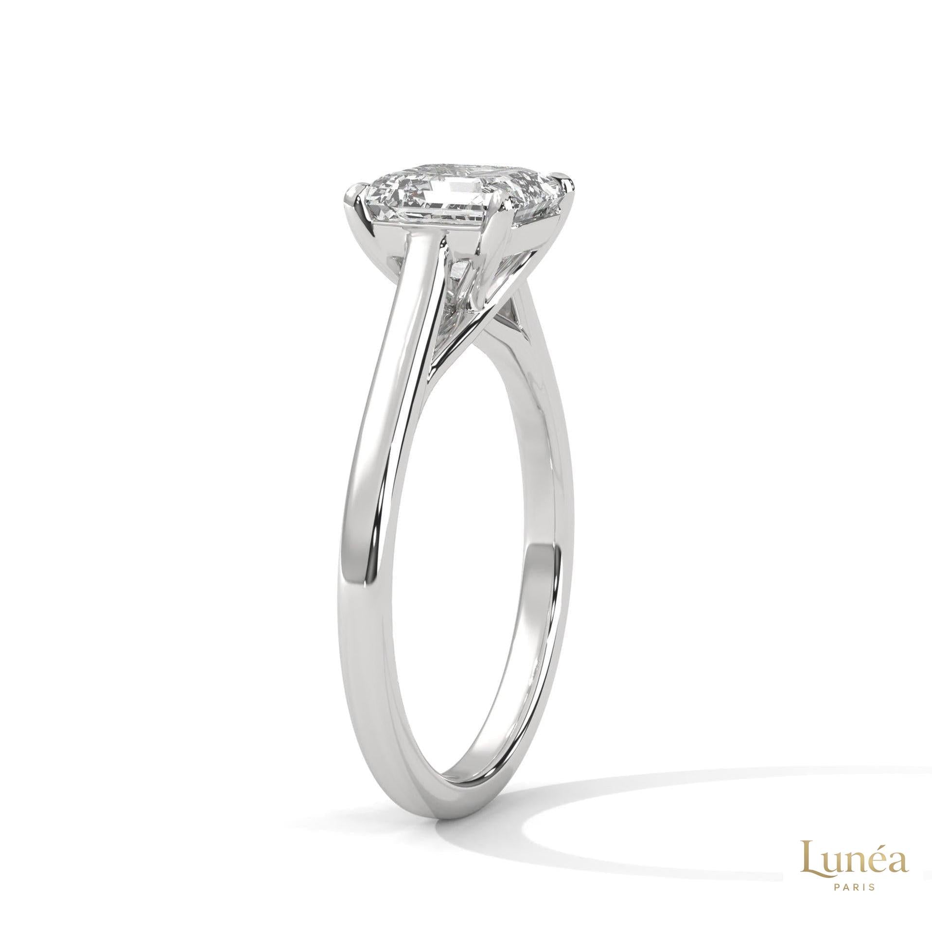 1 Ct. Asscher-Cut Solitaire lab Diamond Ring