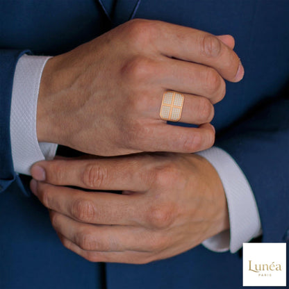 1 Ct. Men’s Lab Diamond Grid Ring