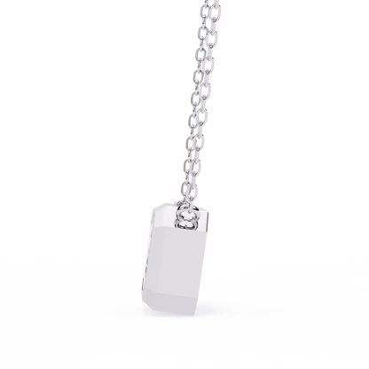 1.90 CT Emerald-Cut Lab-Grown Diamond Bezel Pendant Necklace in 14K Gold & Platinum