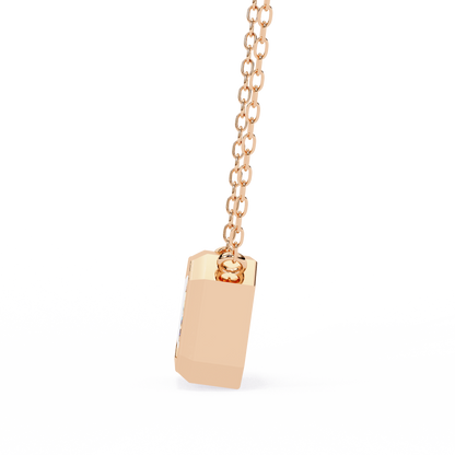 1.90 CT Emerald-Cut Lab-Grown Diamond Bezel Pendant Necklace in 14K Gold & Platinum