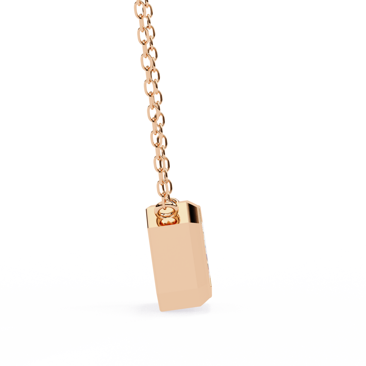 1.90 CT Emerald-Cut Lab-Grown Diamond Bezel Pendant Necklace in 14K Gold & Platinum