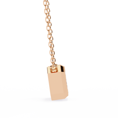 1.90 CT Emerald-Cut Lab-Grown Diamond Bezel Pendant Necklace in 14K Gold & Platinum