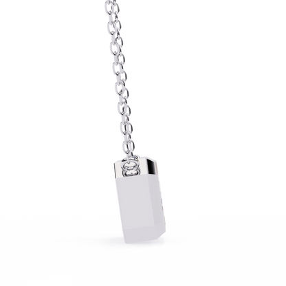1.90 CT Emerald-Cut Lab-Grown Diamond Bezel Pendant Necklace in 14K Gold & Platinum