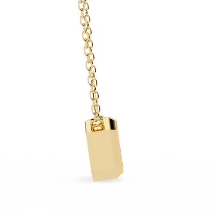 1.90 CT Emerald-Cut Lab-Grown Diamond Bezel Pendant Necklace in 14K Gold & Platinum