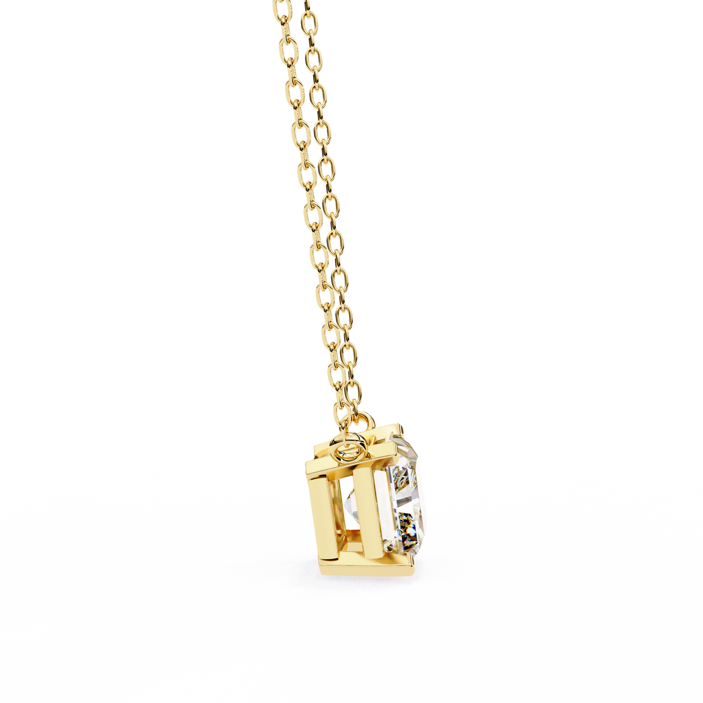2.00 CT Radiant-Cut Lab-Grown Diamond Solitaire Pendant Necklace in 14K Gold & Platinum