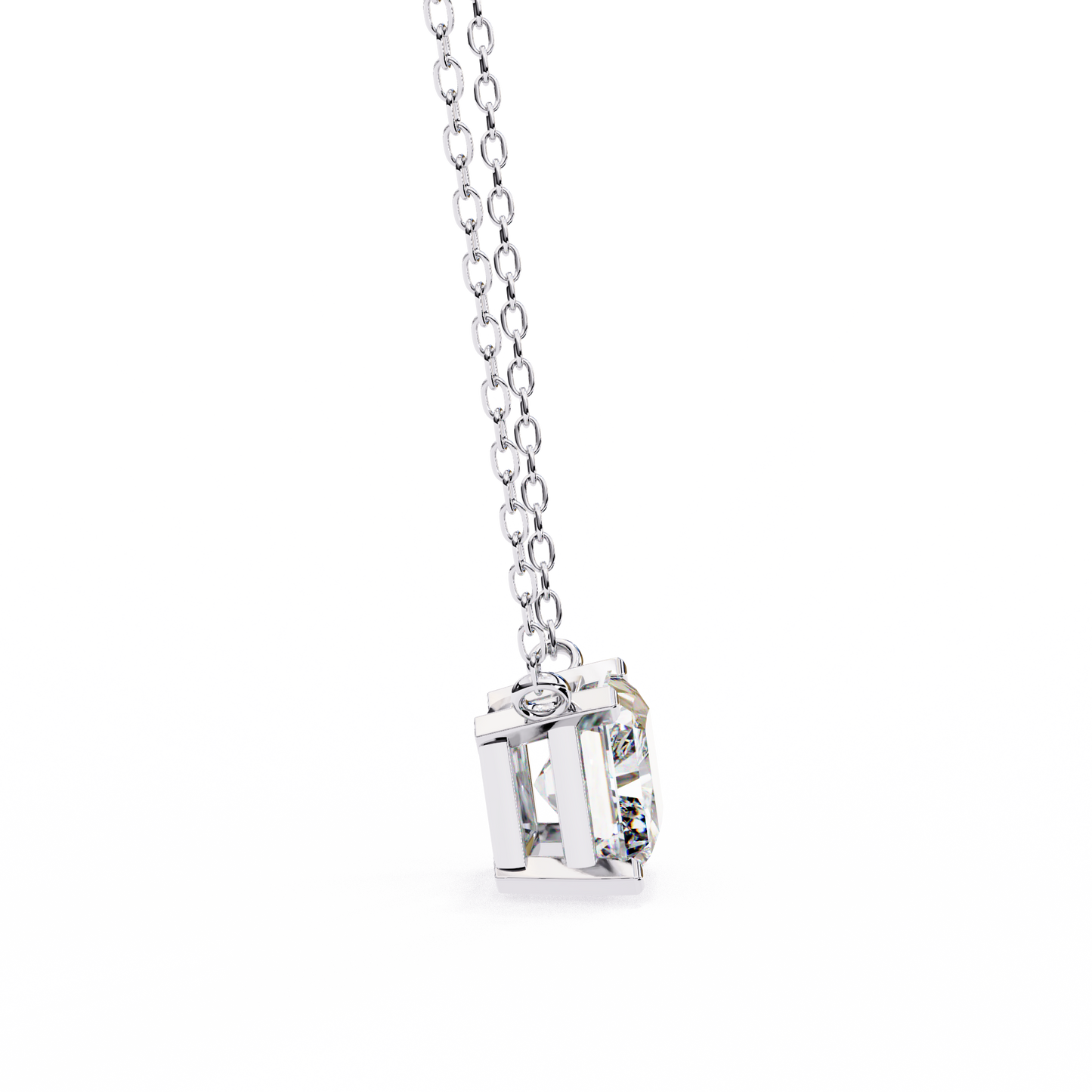 2.00 CT Radiant-Cut Lab-Grown Diamond Solitaire Pendant Necklace in 14K Gold & Platinum
