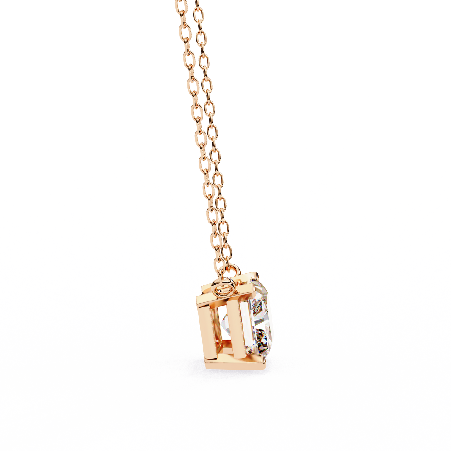 2.00 CT Radiant-Cut Lab-Grown Diamond Solitaire Pendant Necklace in 14K Gold & Platinum