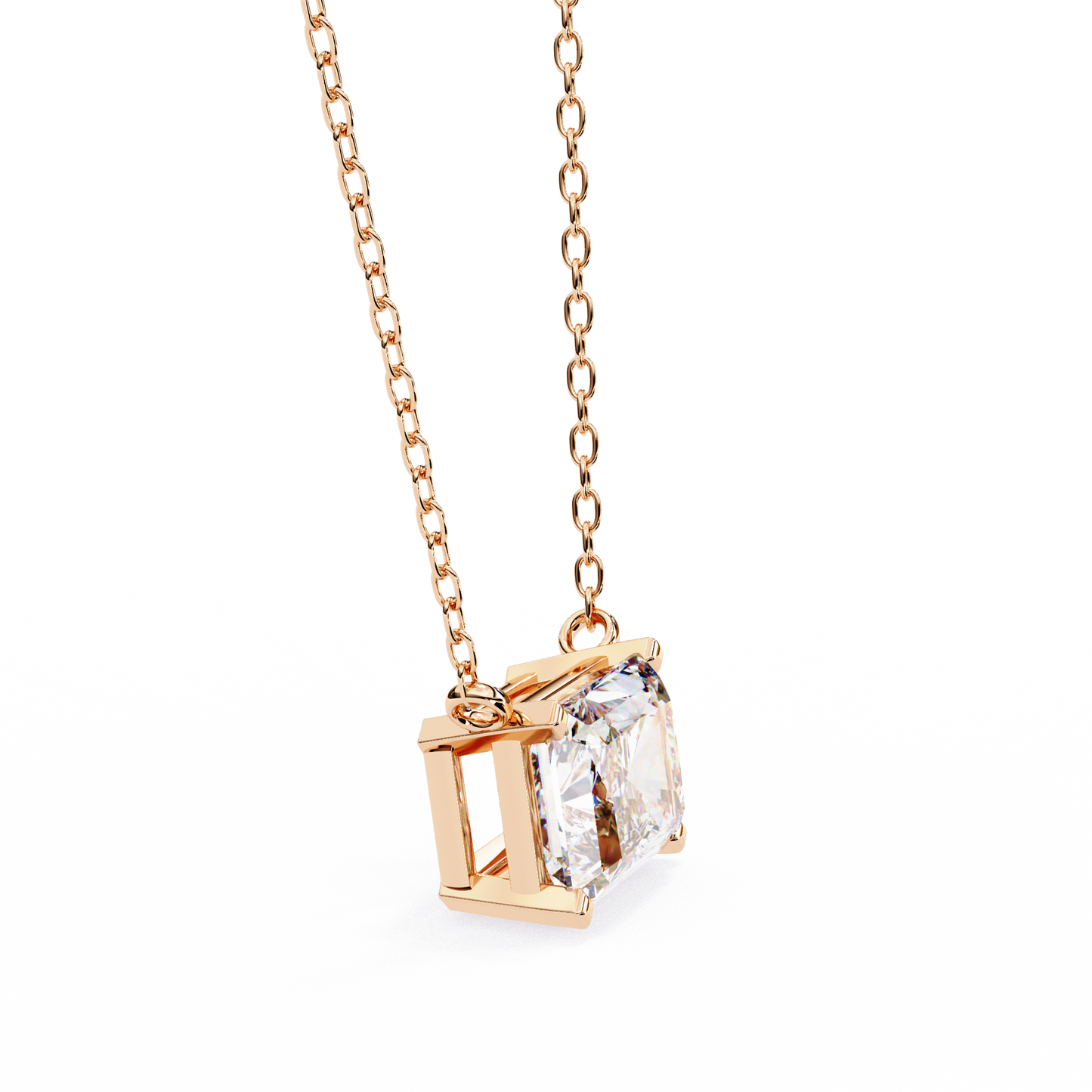 2.00 CT Radiant-Cut Lab-Grown Diamond Solitaire Pendant Necklace in 14K Gold & Platinum