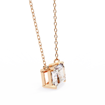 2.00 CT Radiant-Cut Lab-Grown Diamond Solitaire Pendant Necklace in 14K Gold & Platinum