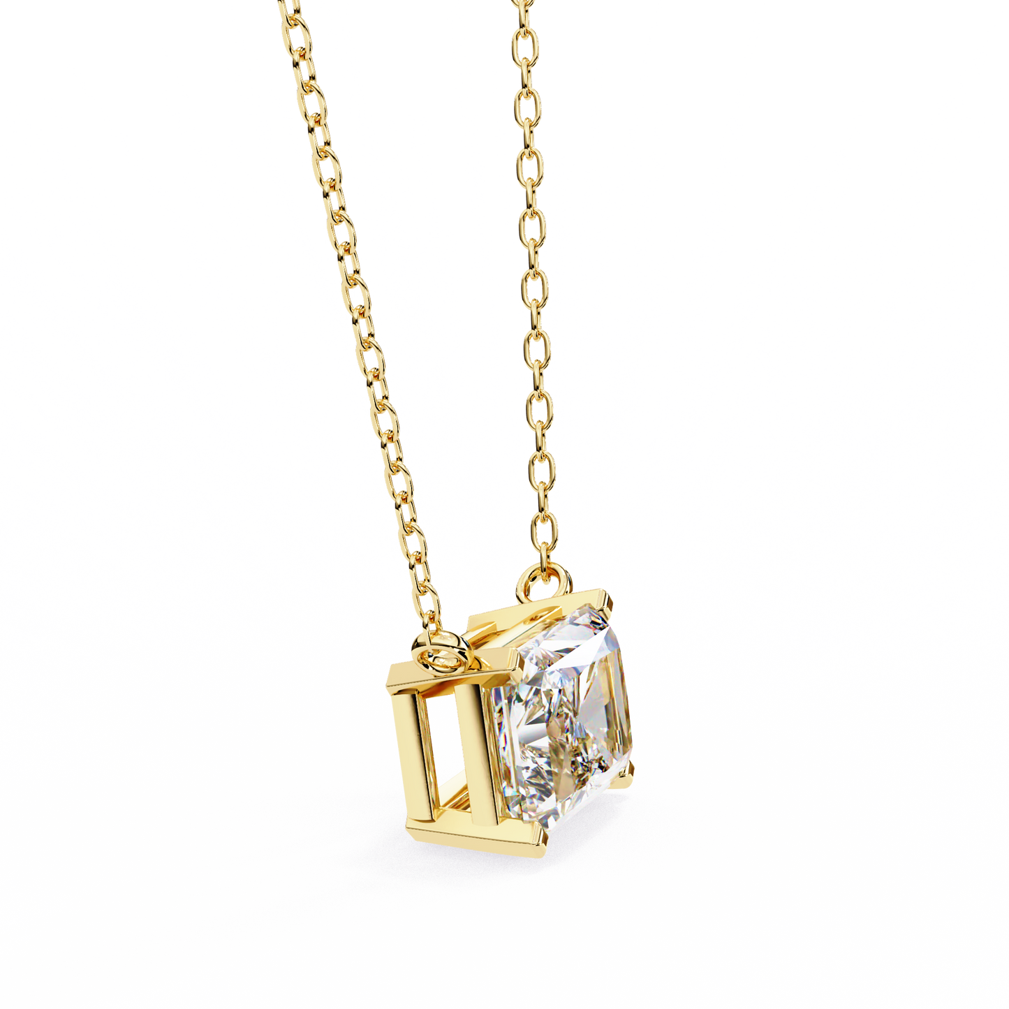 2.00 CT Radiant-Cut Lab-Grown Diamond Solitaire Pendant Necklace in 14K Gold & Platinum