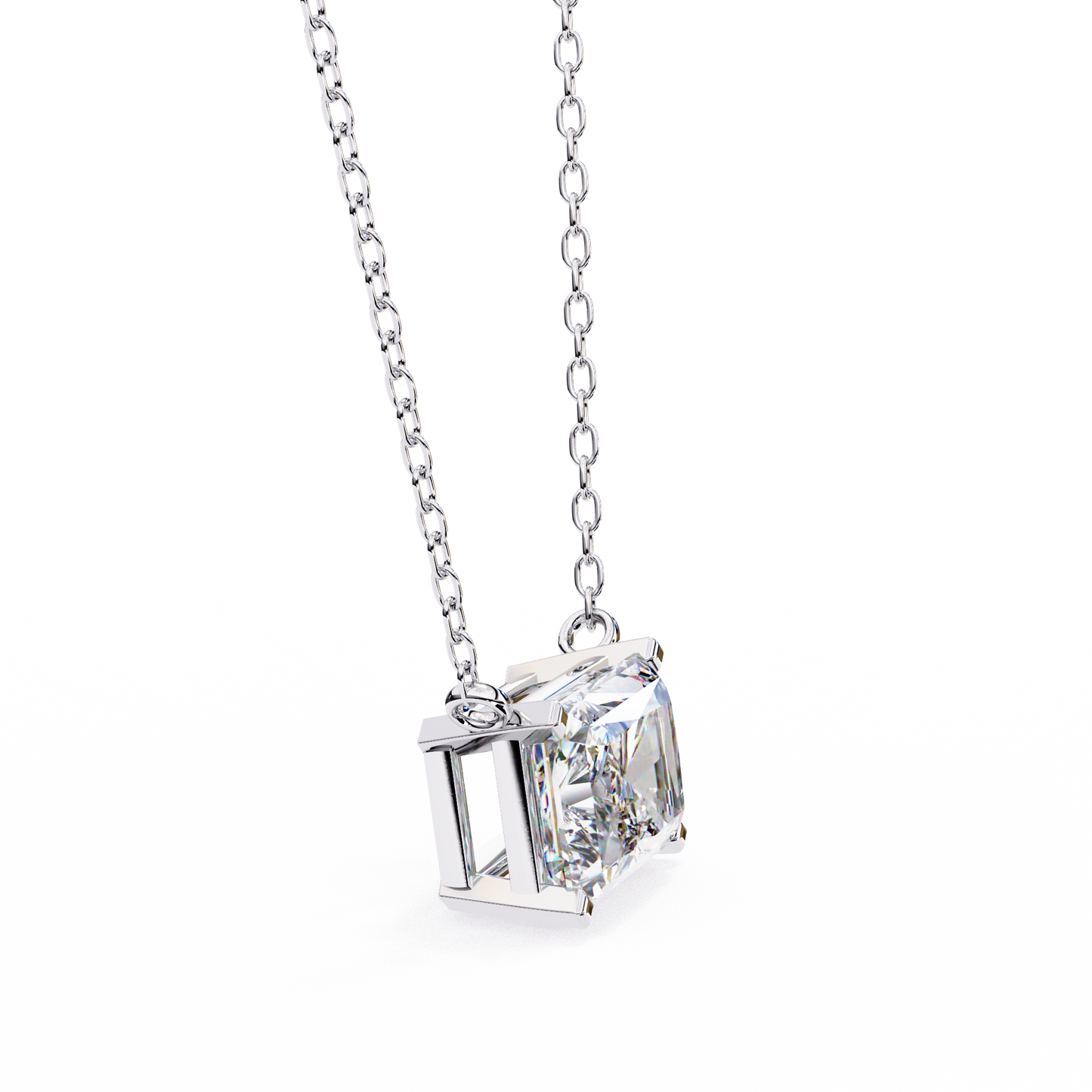 2.00 CT Radiant-Cut Lab-Grown Diamond Solitaire Pendant Necklace in 14K Gold & Platinum