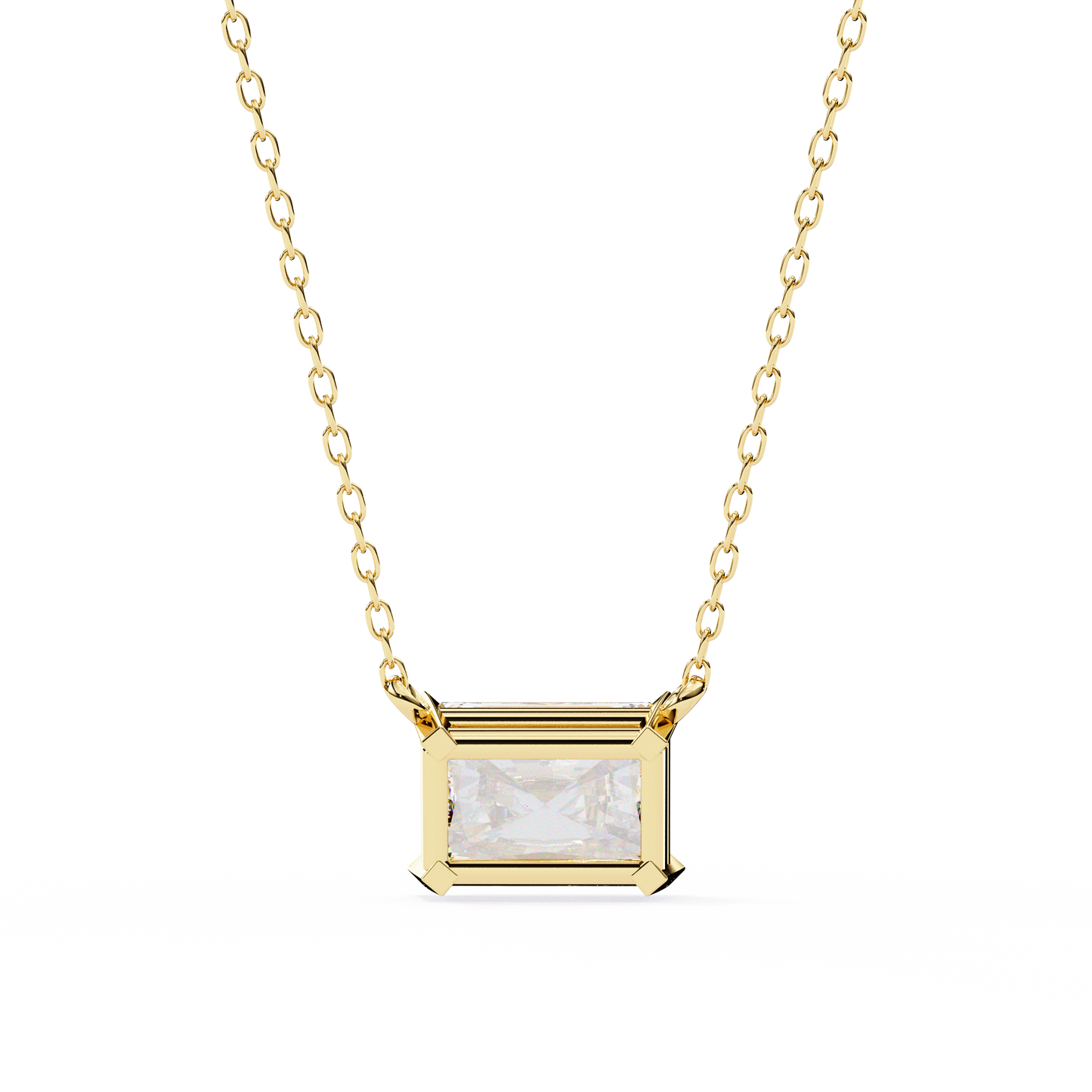 2.00 CT Radiant-Cut Lab-Grown Diamond Solitaire Pendant Necklace in 14K Gold & Platinum