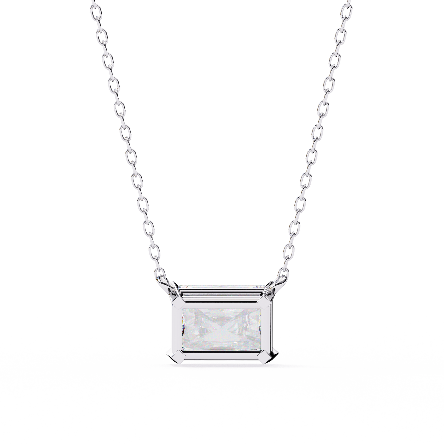 2.00 CT Radiant-Cut Lab-Grown Diamond Solitaire Pendant Necklace in 14K Gold & Platinum