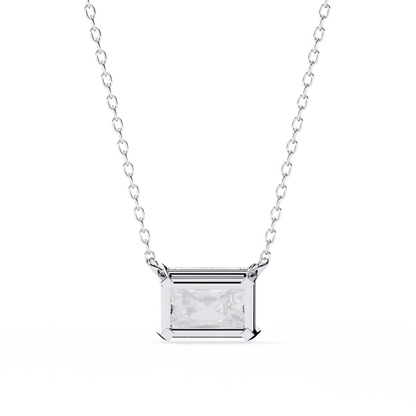 2.00 CT Radiant-Cut Lab-Grown Diamond Solitaire Pendant Necklace in 14K Gold & Platinum