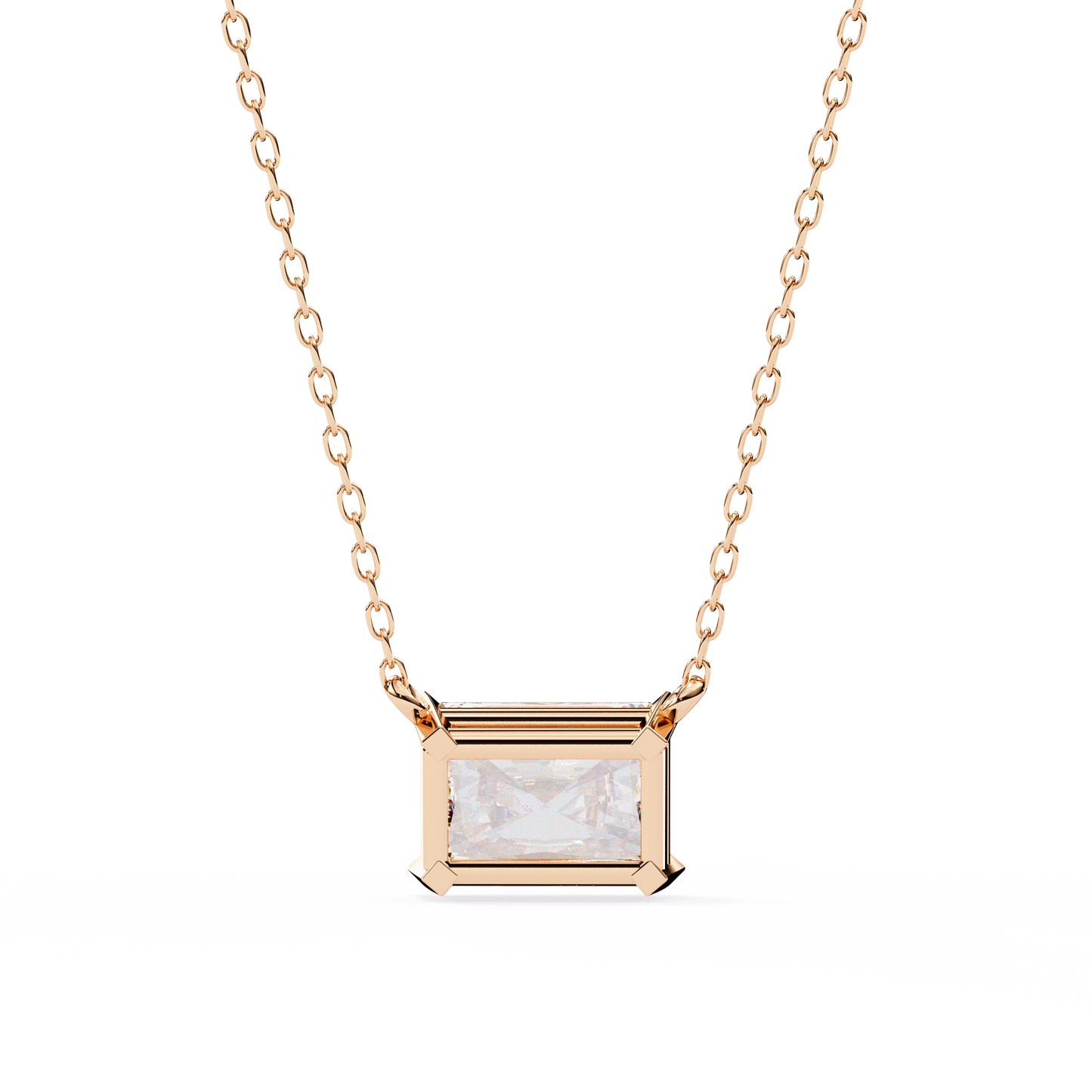 2.00 CT Radiant-Cut Lab-Grown Diamond Solitaire Pendant Necklace in 14K Gold & Platinum