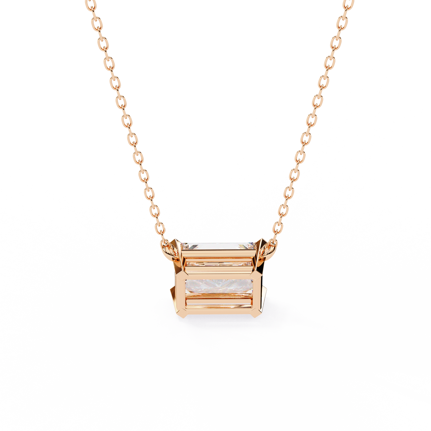 2.00 CT Radiant-Cut Lab-Grown Diamond Solitaire Pendant Necklace in 14K Gold & Platinum