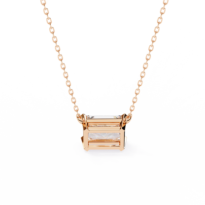 2.00 CT Radiant-Cut Lab-Grown Diamond Solitaire Pendant Necklace in 14K Gold & Platinum