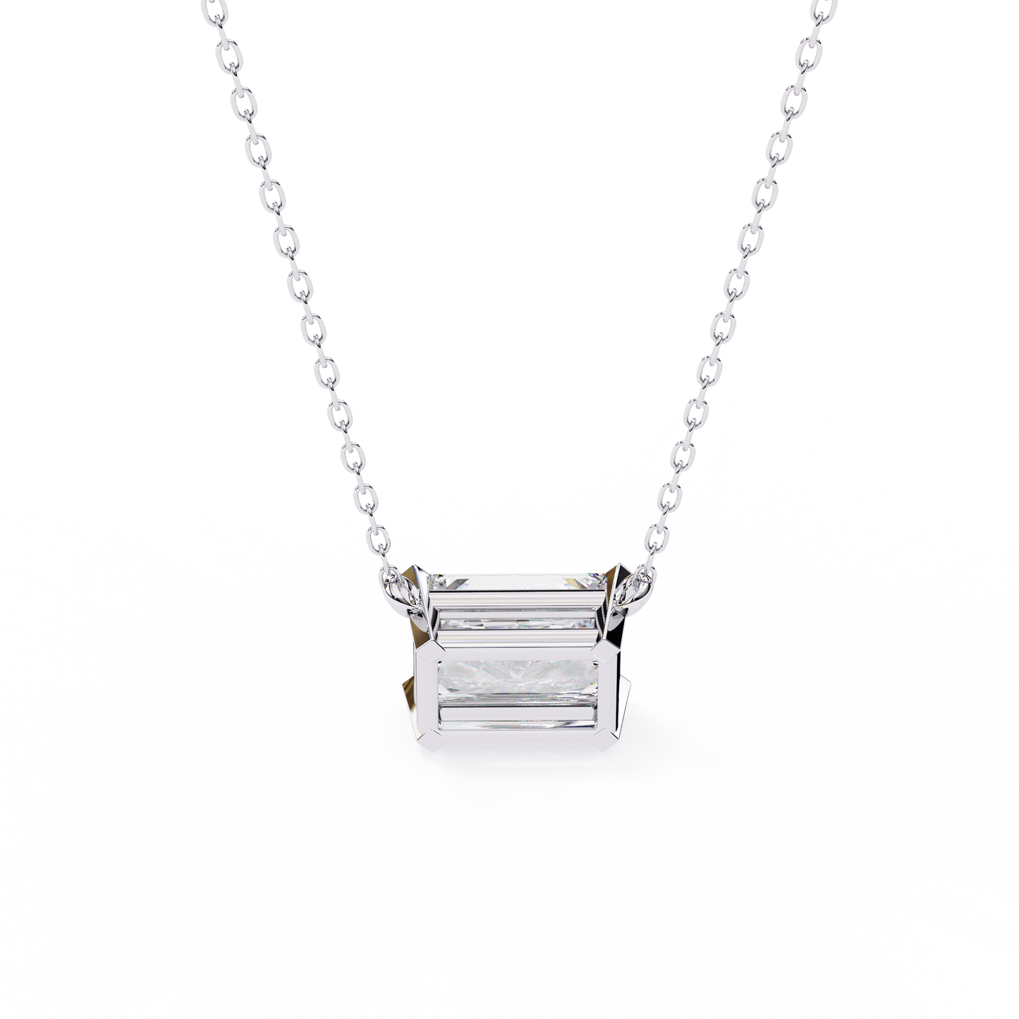 2.00 CT Radiant-Cut Lab-Grown Diamond Solitaire Pendant Necklace in 14K Gold & Platinum