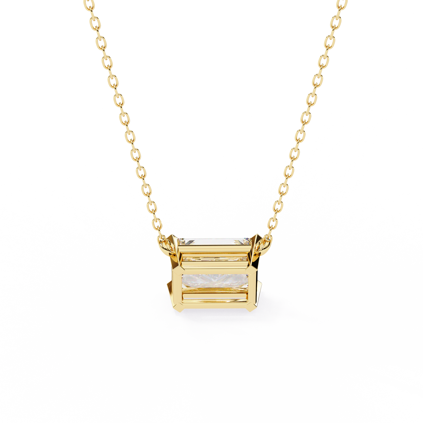 2.00 CT Radiant-Cut Lab-Grown Diamond Solitaire Pendant Necklace in 14K Gold & Platinum
