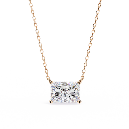 2.00 CT Radiant-Cut Lab-Grown Diamond Solitaire Pendant Necklace in 14K Gold & Platinum