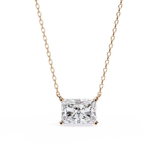 2.00 CT Radiant-Cut Lab-Grown Diamond Solitaire Pendant Necklace in 14K Gold & Platinum