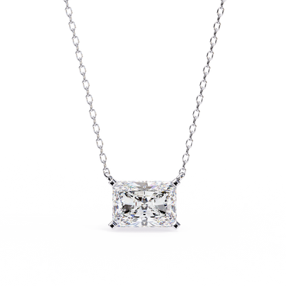 2.00 CT Radiant-Cut Lab-Grown Diamond Solitaire Pendant Necklace in 14K Gold & Platinum