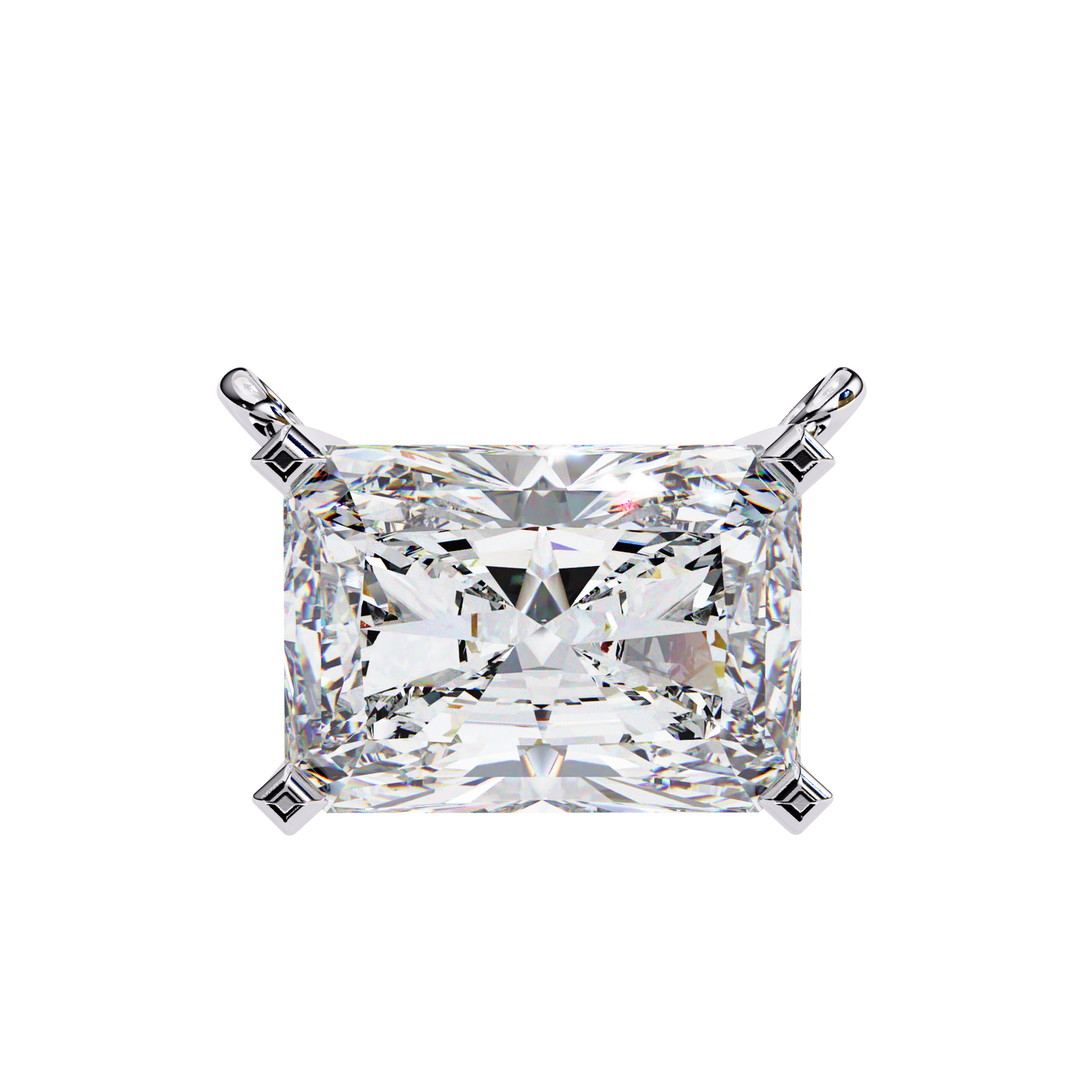 2.00 CT Radiant-Cut Lab-Grown Diamond Solitaire Pendant Necklace in 14K Gold & Platinum