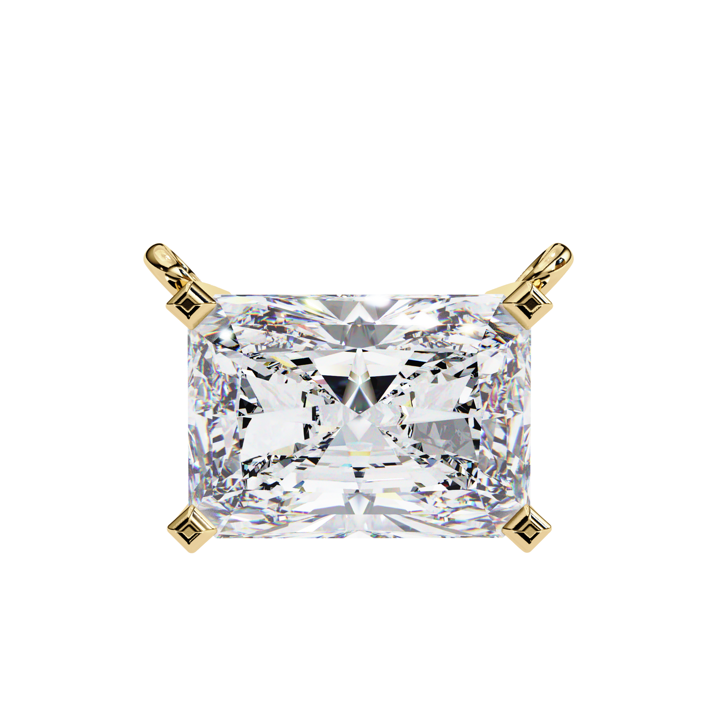 2.00 CT Radiant-Cut Lab-Grown Diamond Solitaire Pendant Necklace in 14K Gold & Platinum