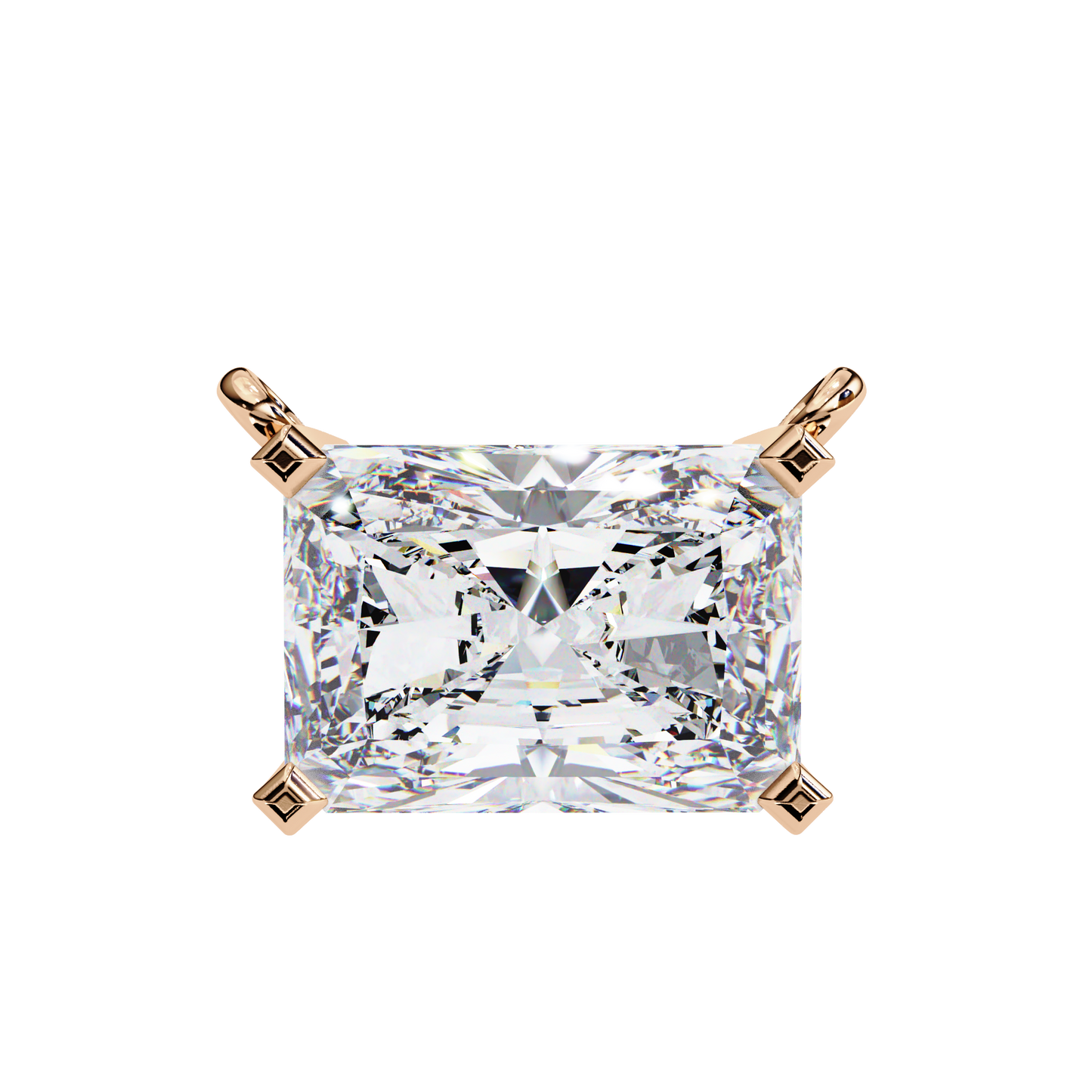 2.00 CT Radiant-Cut Lab-Grown Diamond Solitaire Pendant Necklace in 14K Gold & Platinum