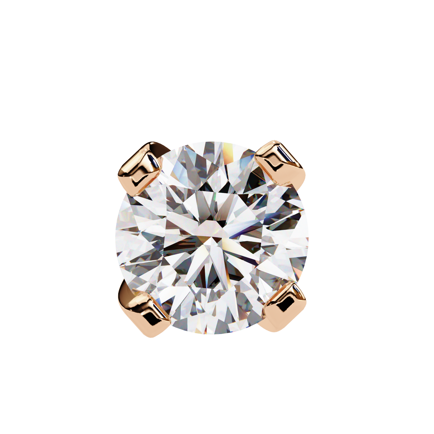 2.57 CTW Round Lab-Grown Diamond Sculpted Four-Prong Stud Earrings in 14K Gold