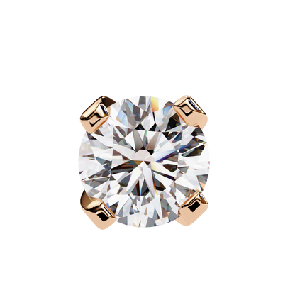 2.57 CTW Round Lab-Grown Diamond Sculpted Four-Prong Stud Earrings in 14K Gold