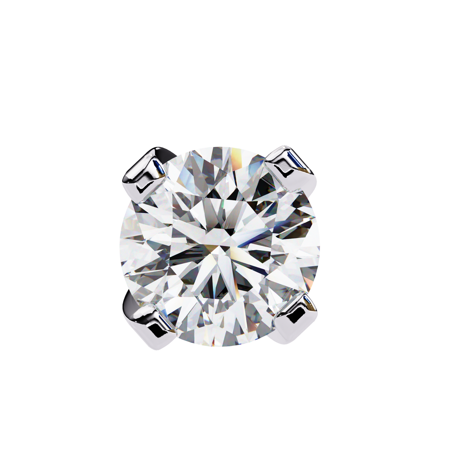 2.57 CTW Round Lab-Grown Diamond Sculpted Four-Prong Stud Earrings in 14K Gold
