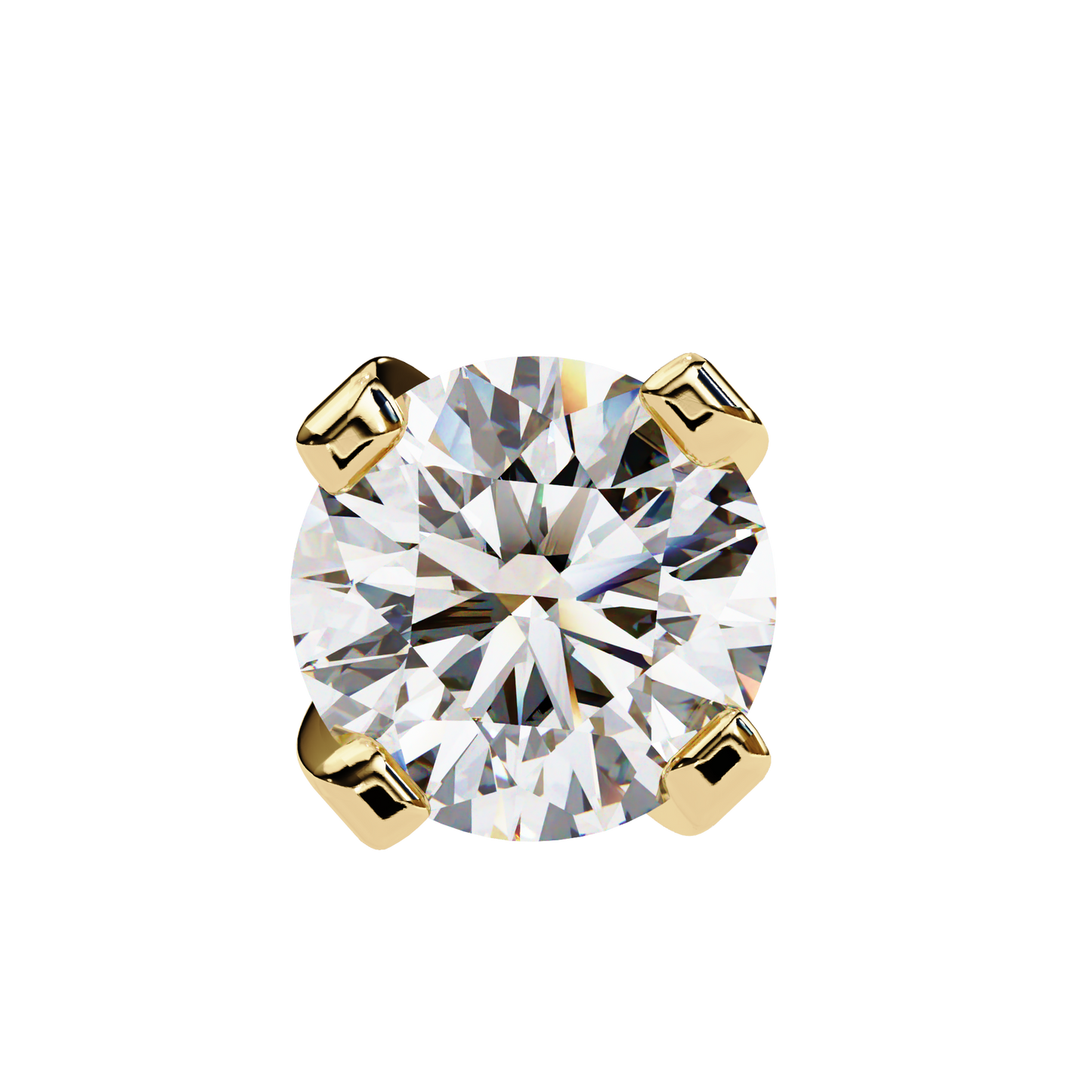 2.57 CTW Round Lab-Grown Diamond Sculpted Four-Prong Stud Earrings in 14K Gold