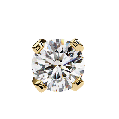 2.57 CTW Round Lab-Grown Diamond Sculpted Four-Prong Stud Earrings in 14K Gold