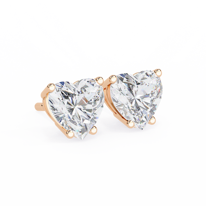 2.43 CTW Heart-Cut Lab-Grown Diamond Stud Earrings in 14K Gold