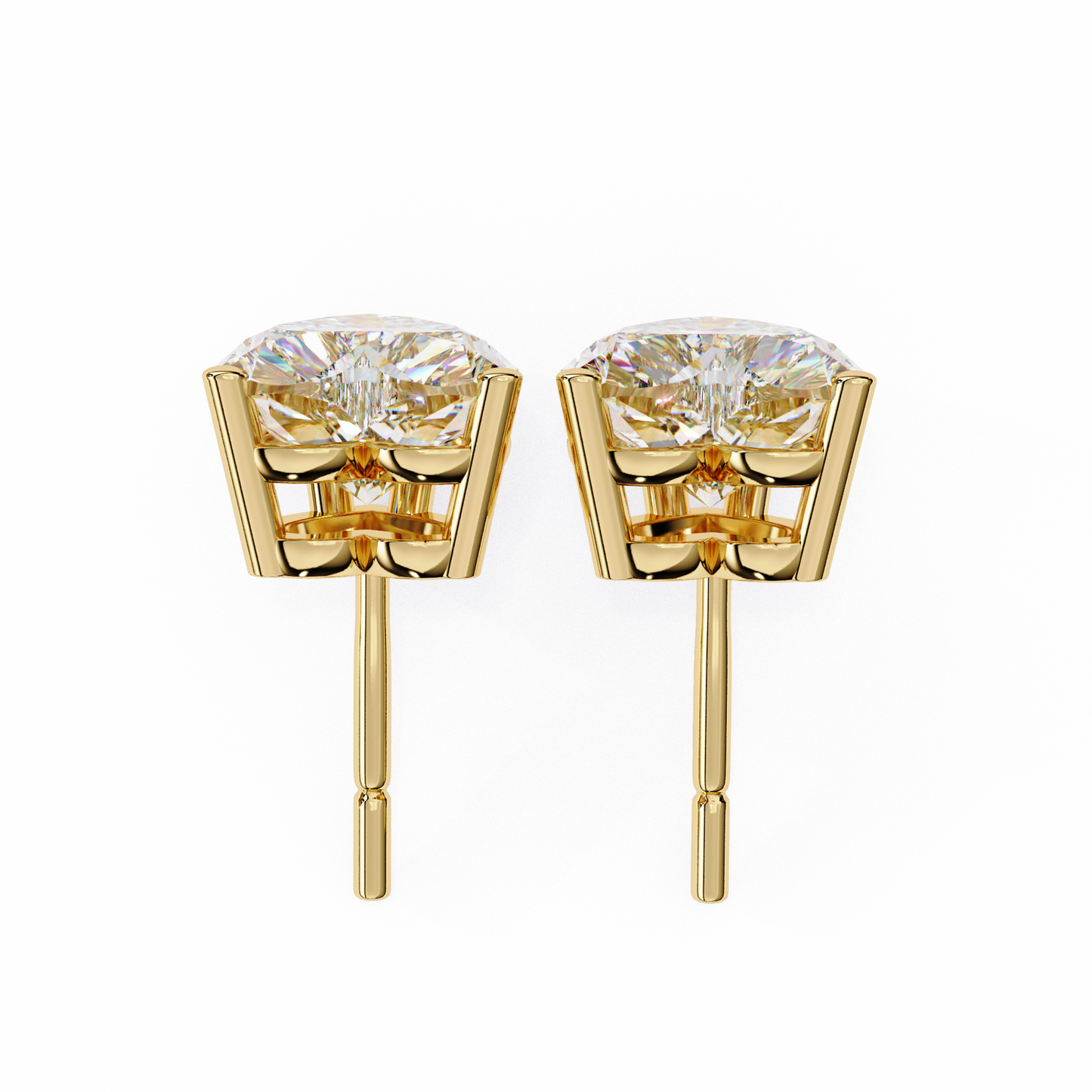 2.43 CTW Heart-Cut Lab-Grown Diamond Stud Earrings in 14K Gold