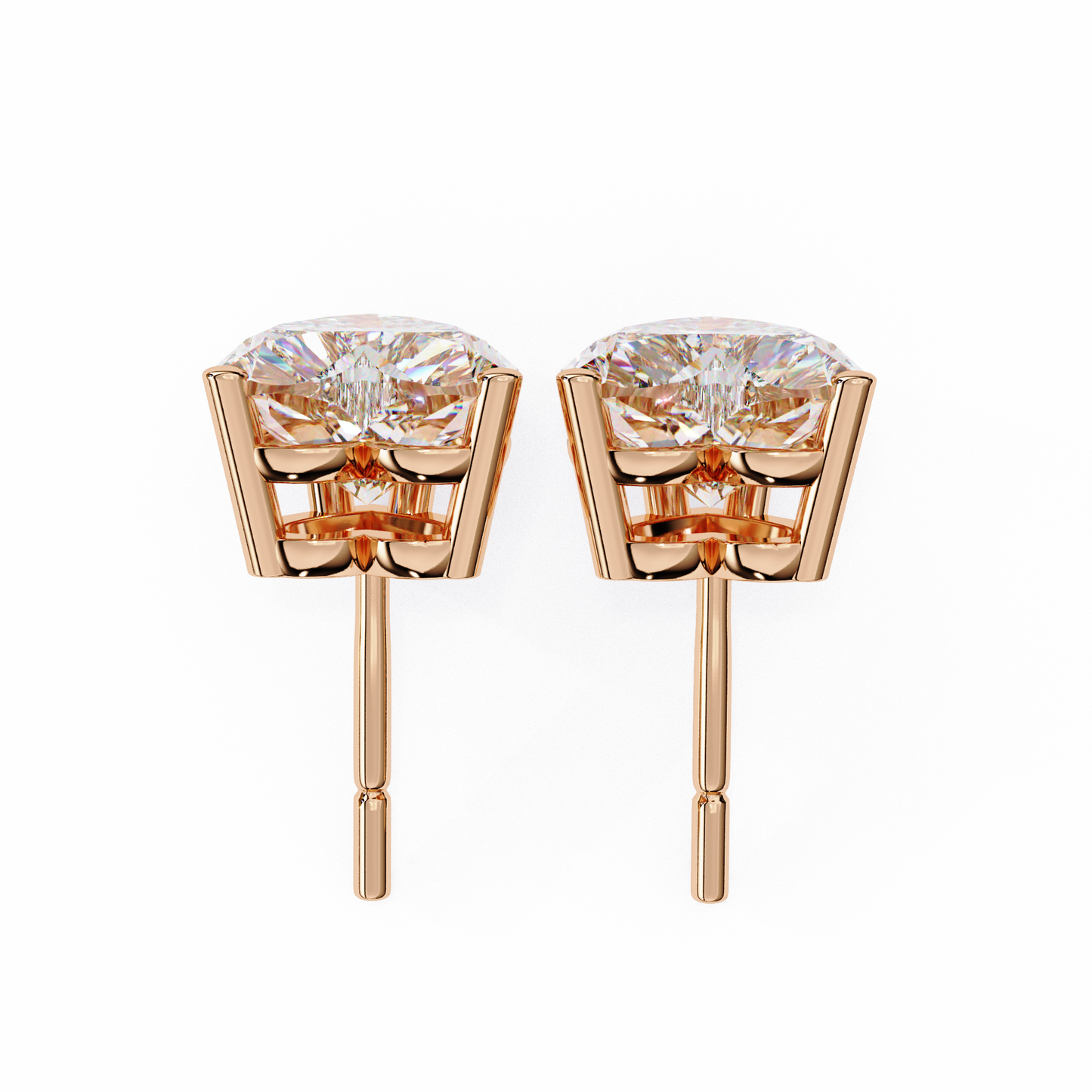 2.43 CTW Heart-Cut Lab-Grown Diamond Stud Earrings in 14K Gold