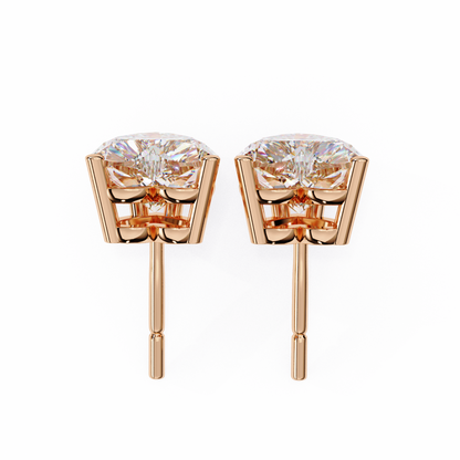 2.43 CTW Heart-Cut Lab-Grown Diamond Stud Earrings in 14K Gold