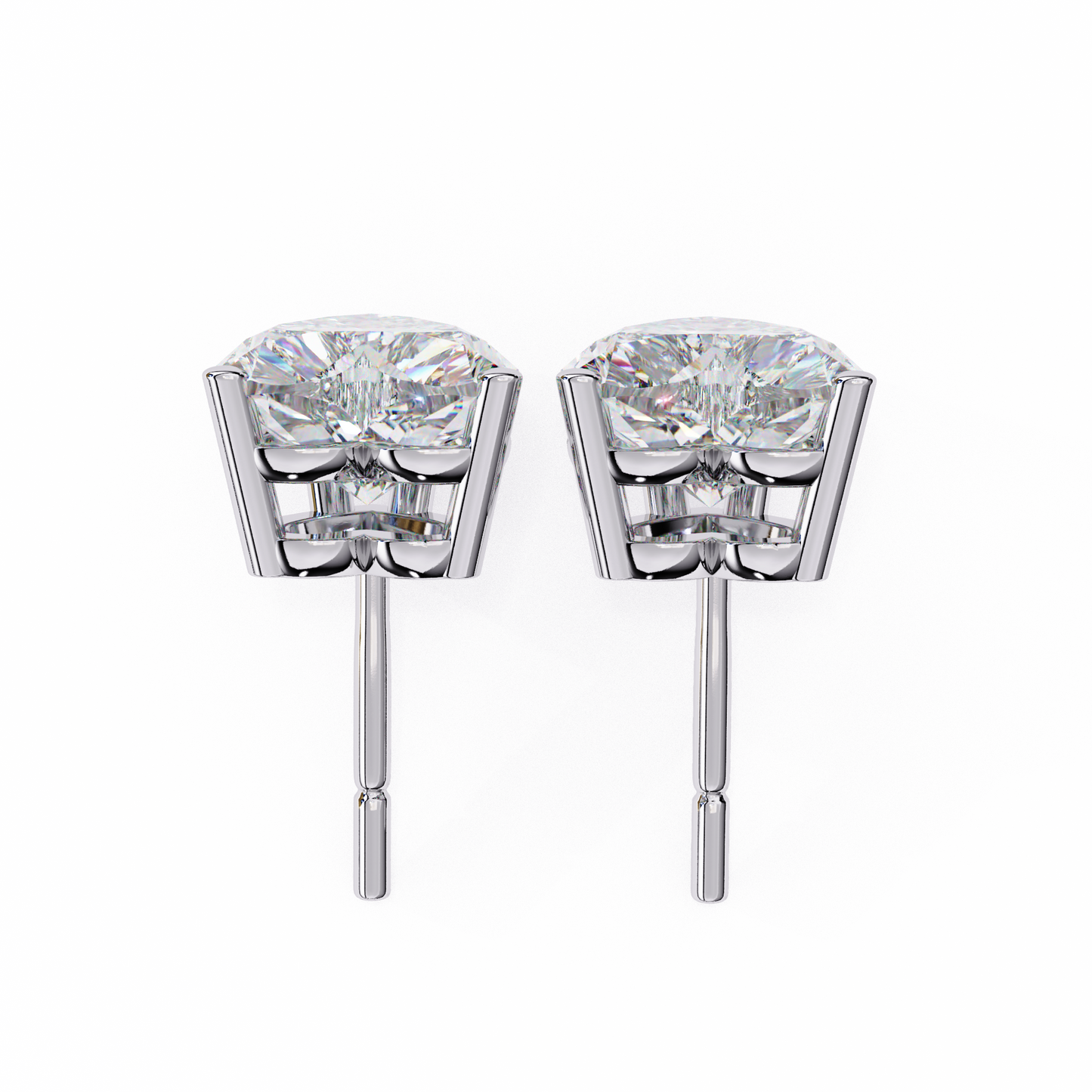 2.43 CTW Heart-Cut Lab-Grown Diamond Stud Earrings in 14K Gold