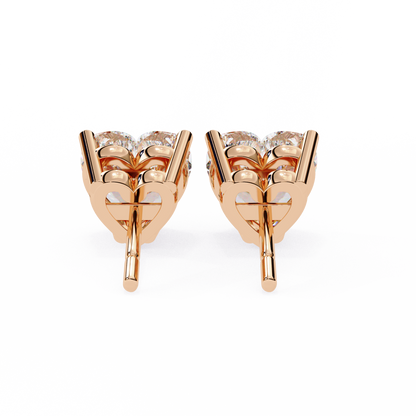 2.43 CTW Heart-Cut Lab-Grown Diamond Stud Earrings in 14K Gold