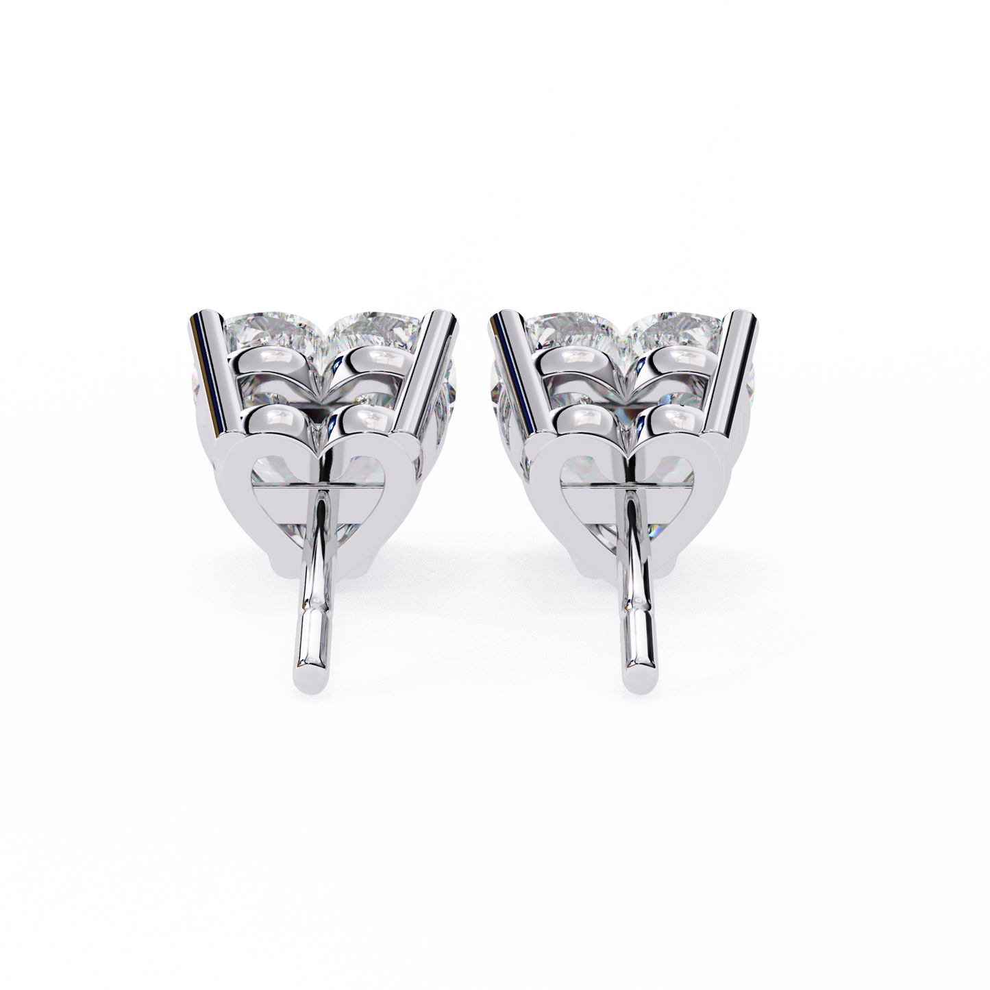 2.43 CTW Heart-Cut Lab-Grown Diamond Stud Earrings in 14K Gold