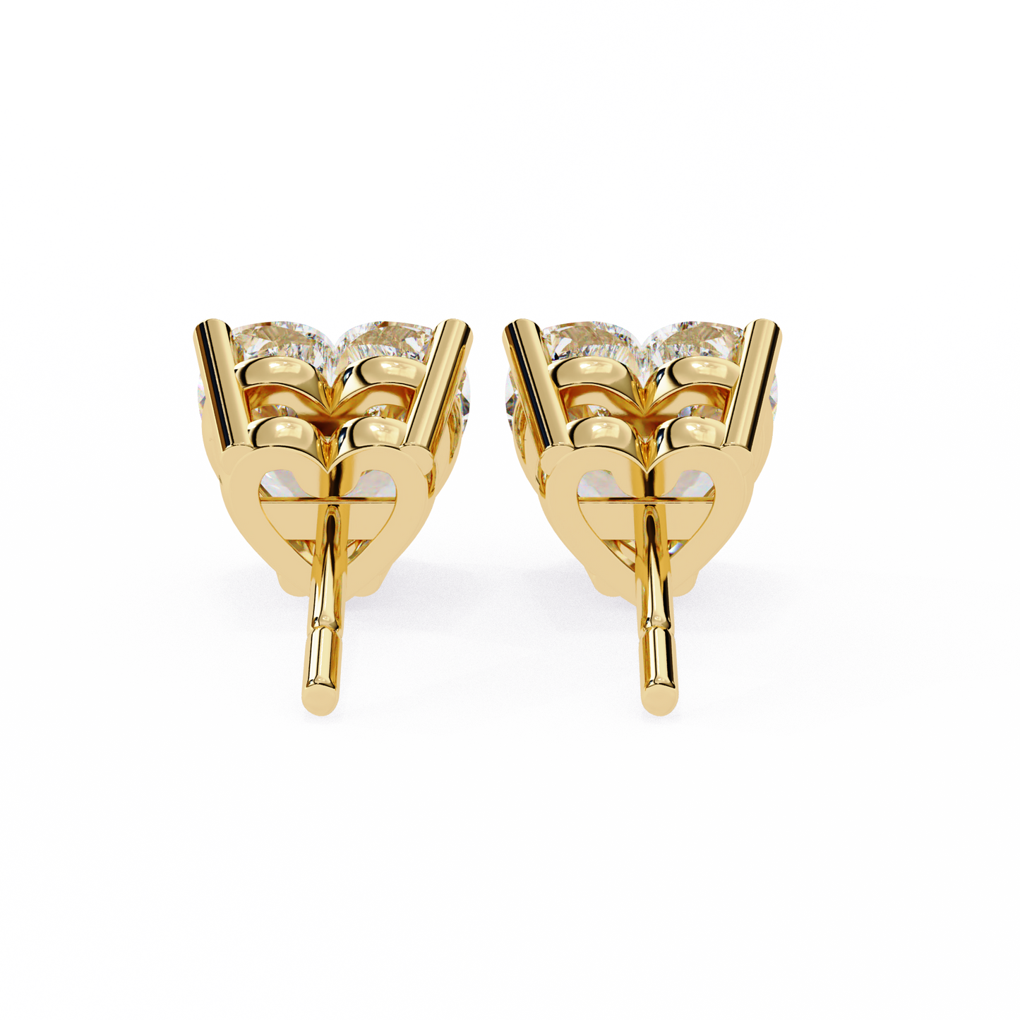 2.43 CTW Heart-Cut Lab-Grown Diamond Stud Earrings in 14K Gold