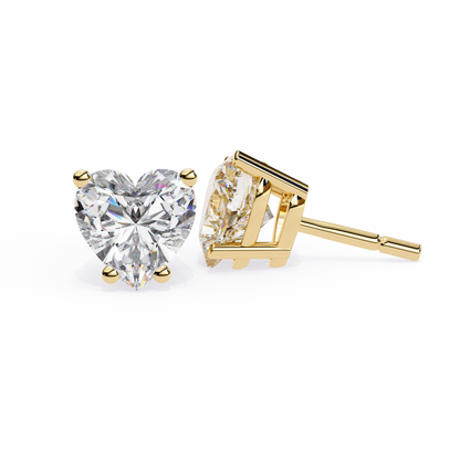 2.43 CTW Heart-Cut Lab-Grown Diamond Stud Earrings in 14K Gold